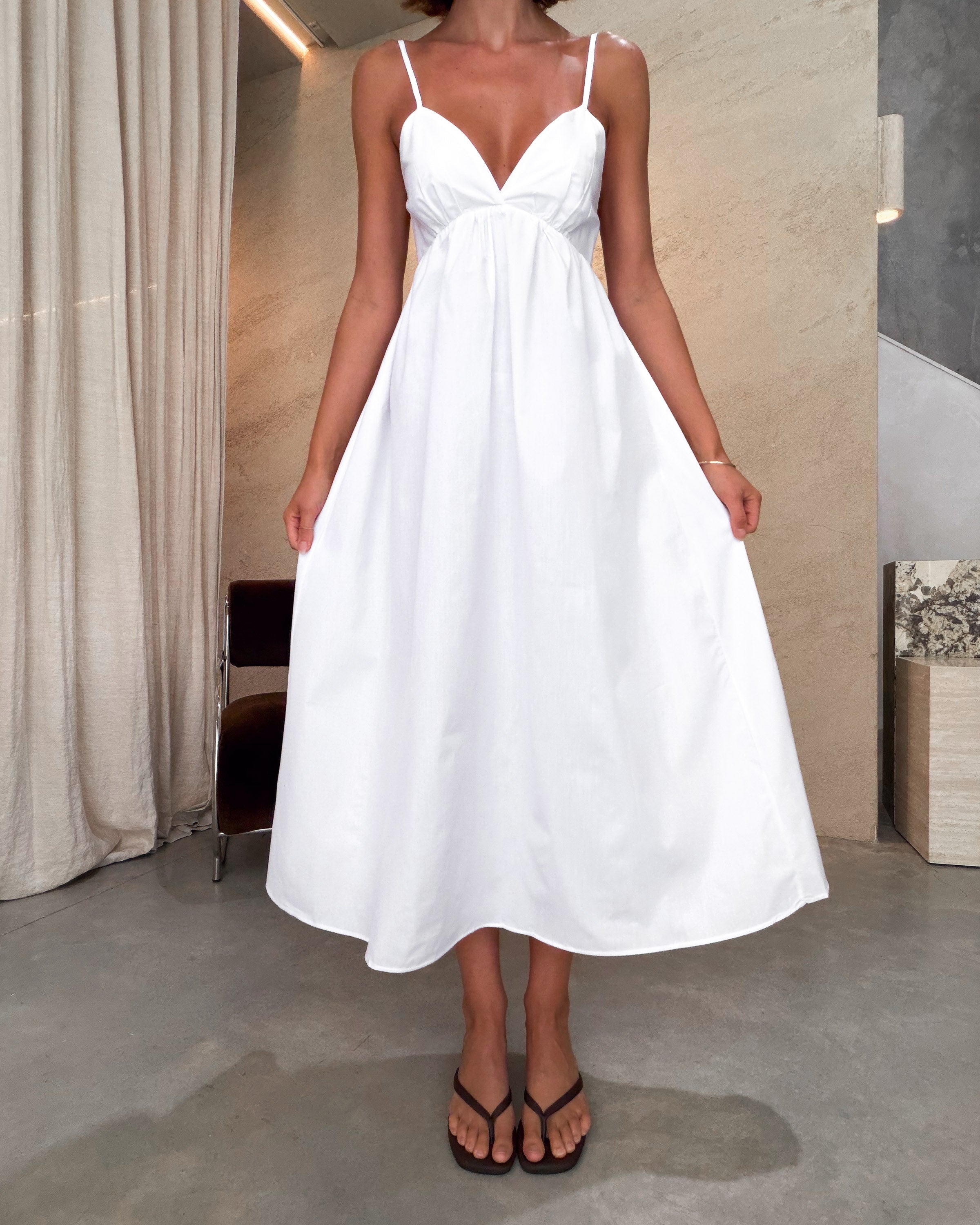 Soleil Backless Midi Dress
