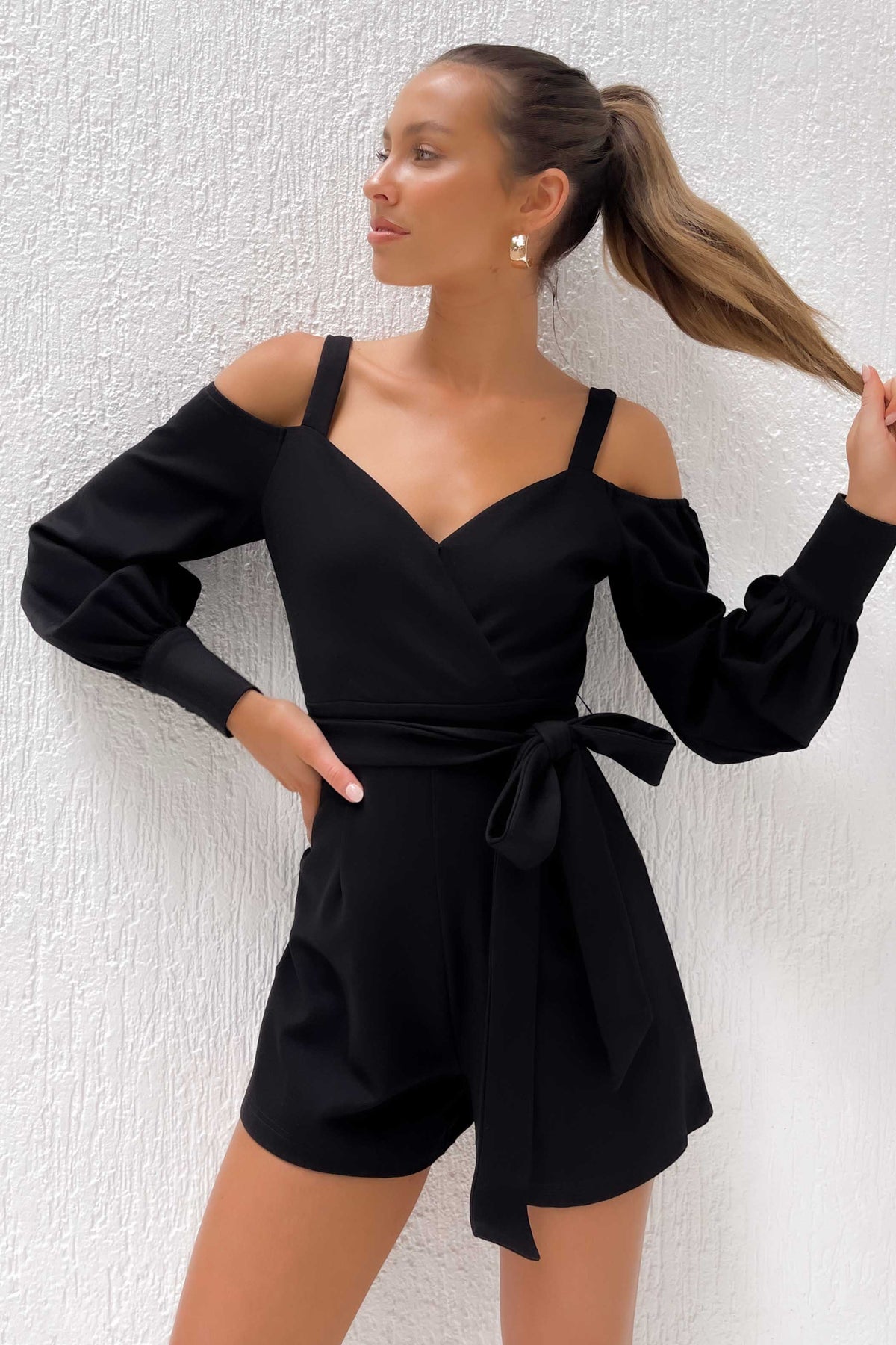 Changing Playsuit, BLACK, LONG SLEEVE, new arrivals, PLAYSUIT, PLAYSUITS, SPANDEX &amp; NYLON &amp; RAYON, SPANDEX AND NYLON AND RAYON, , -MISHKAH