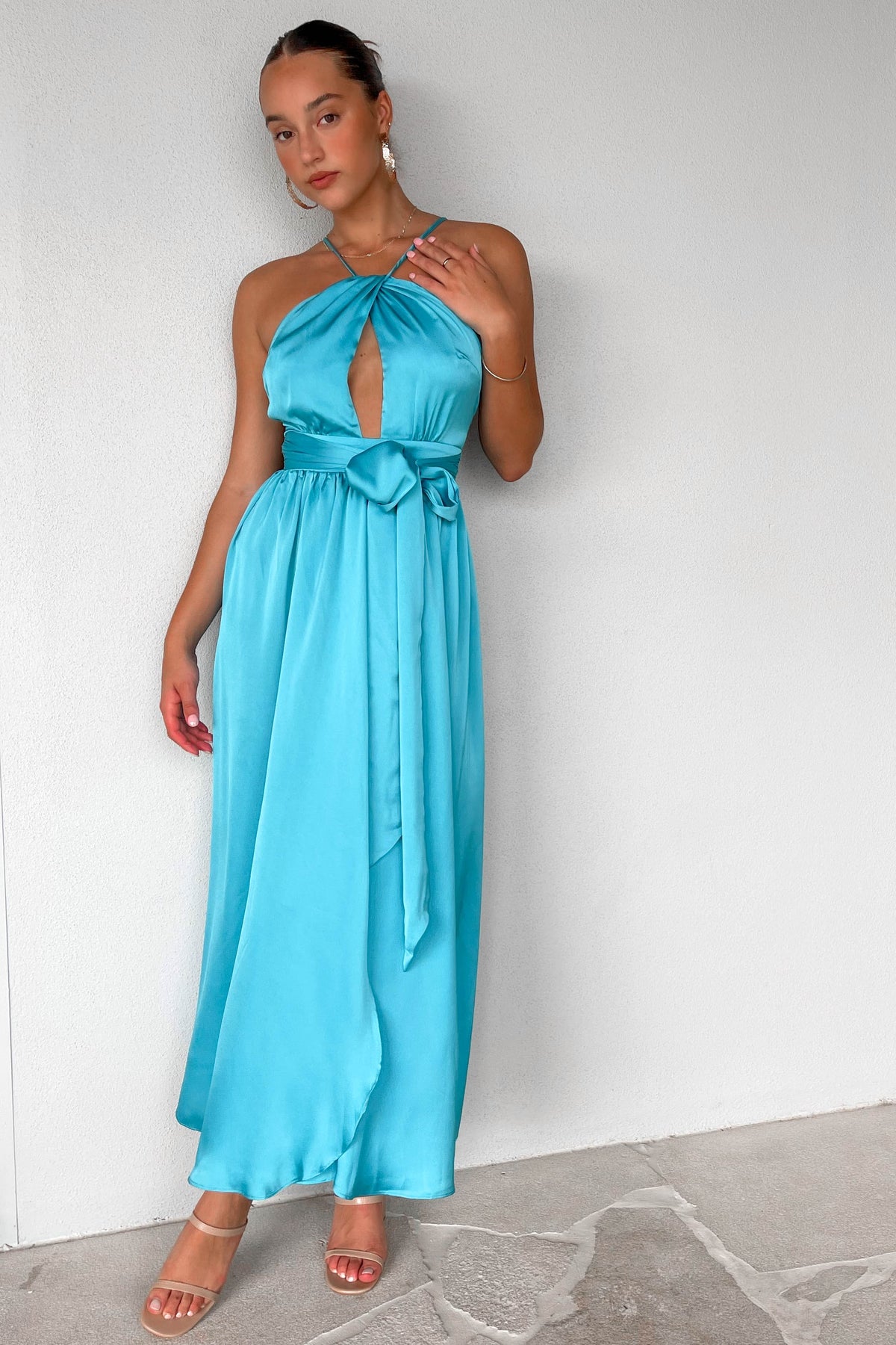 Kaylan Dress, BLUE, DRESS, DRESSES, MAXI DRESS, MIDI DRESS, new arrivals, POLYESTER, , -MISHKAH