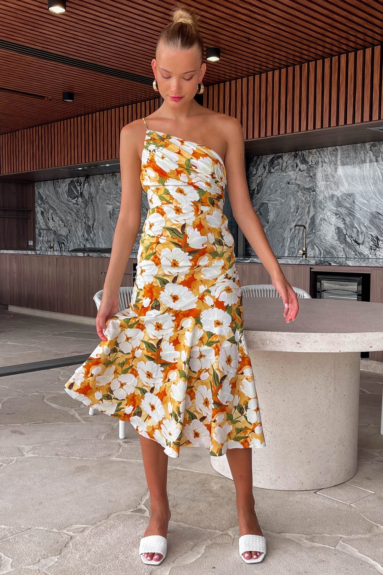 Bec & Bridge - Oasis Twist Midi Dress In Salmon on Designer Wardrobe