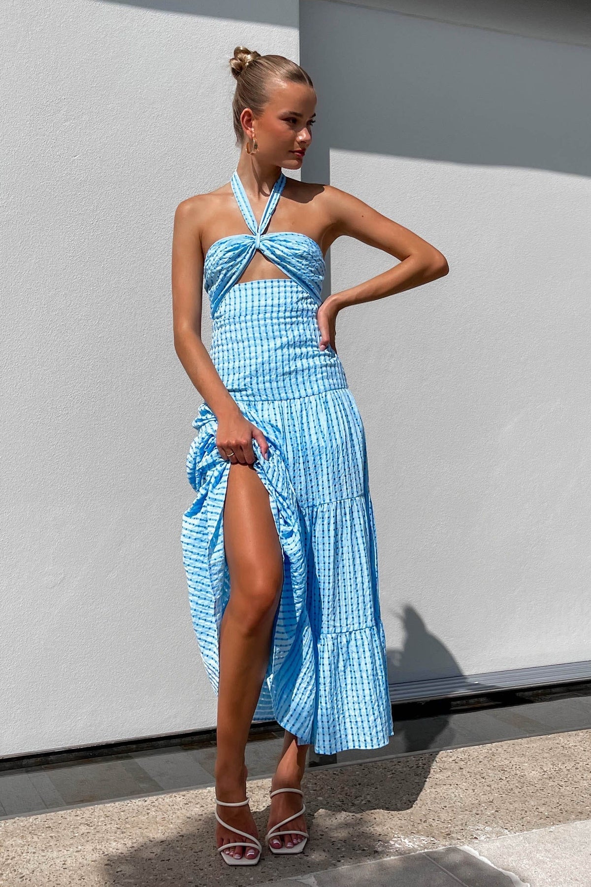 Lulani Dress, BLUE, DRESS, DRESSES, MAXI DRESS, MIDI DRESS, NEW ARRIVALS, POLYESTER, PRINT, RAYON, STRIPE, , Shop The Latest Women&#39;s Dresses - Our New Eros Dress is only $92.00, @ MISHKAH ONLINE FASHION BOUTIQUE-MISHKAH